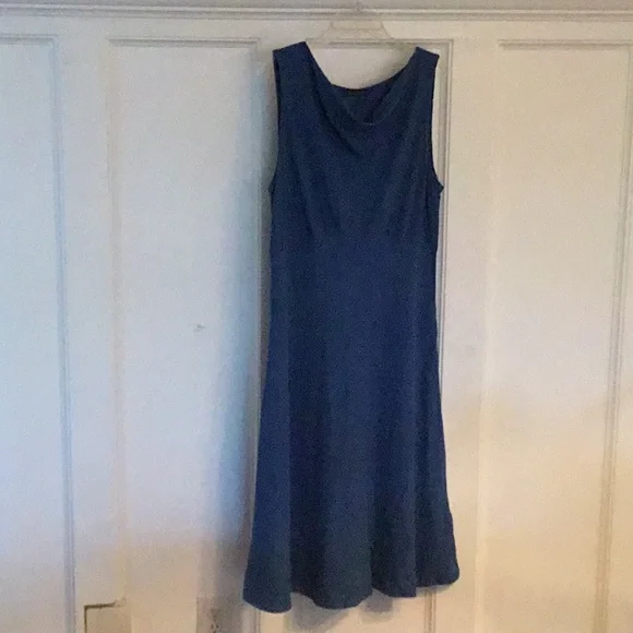 cut loose linen dress Print Linen Cap-Sleeve Dress, Anthracite main image 0